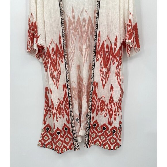 CHICOS shirt jacket tunic duster kimono aztec hippie boho lightweight XS 3 - Picture 4 of 9